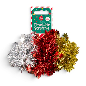 Wholesale Tinsel Hair Scrunchies 3pk | Wholesale Direct