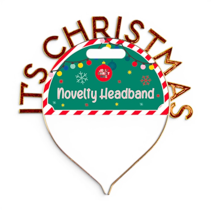 Wholesale Novelty It's Christmas Metal Headband | Wholesale Direct