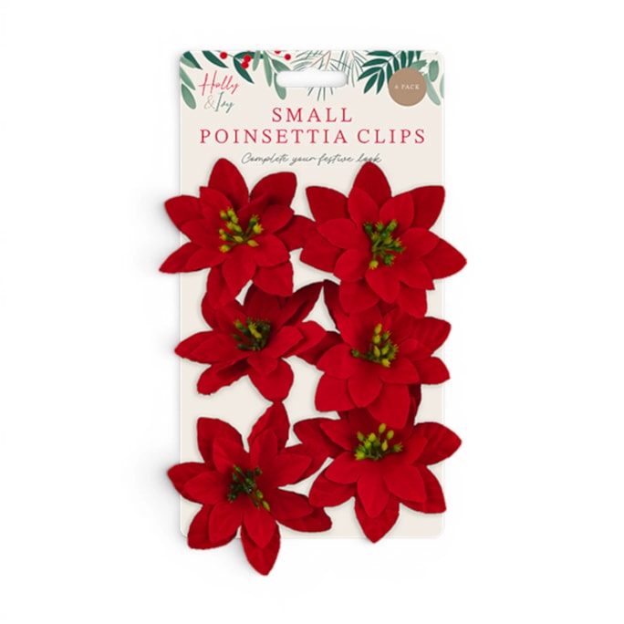 Wholesale 6 Small Poinsettia Clips | Wholesale Direct Wholesale 6 Small Poinsettia Clips | Wholesale Direct