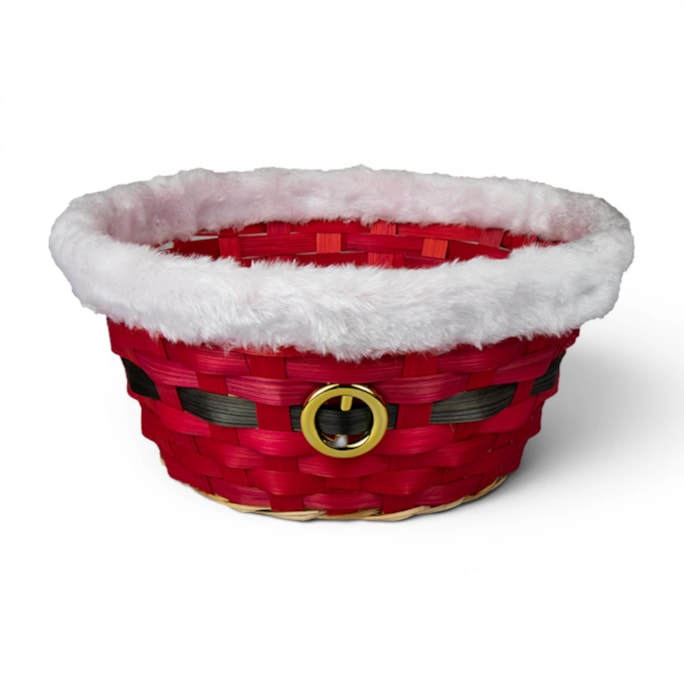 Wholesale Santa Bamboo Basket 24cm x 11cm | Wholesale Direct