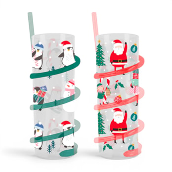 Wholesale Christmas Spiral Straw Tumbler | Wholesale Direct