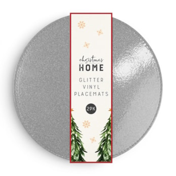 Wholesale Glitter Vinyl Placemats 32cm dia 2pk | Wholesale Direct