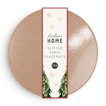 Wholesale Glitter Vinyl Placemats 32cm dia 2pk | Wholesale Direct