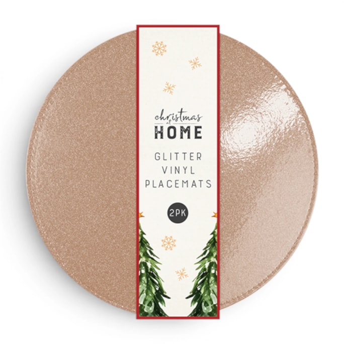 Wholesale Glitter Vinyl Placemats 32cm dia 2pk | Wholesale Direct