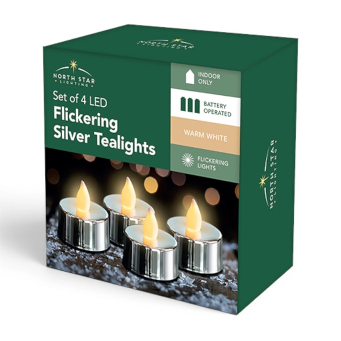 Wholesale LED Battery Operated Metallic Flickering Tea Lights 4pk CDU | Wholesale Direct Wholesale LED Battery Operated Metallic Flickering Tea Lights 4pk CDU | Wholesale Direct