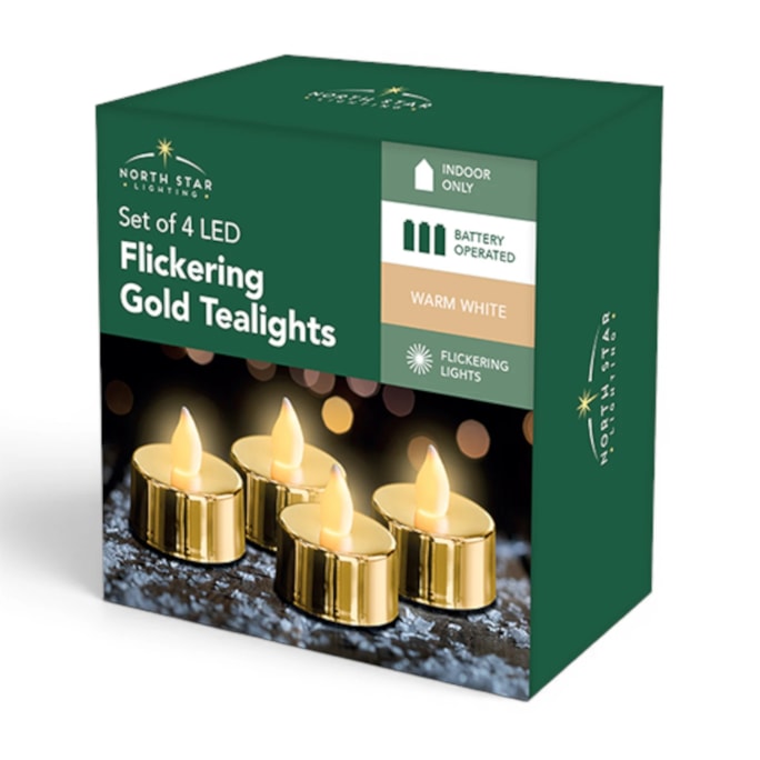 Wholesale LED Battery Operated Metallic Flickering Tea Lights 4pk CDU | Wholesale Direct Wholesale LED Battery Operated Metallic Flickering Tea Lights 4pk CDU | Wholesale Direct