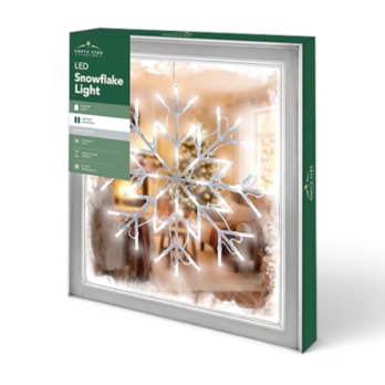 Wholesale LED Battery Operated Bright White Flashing Snowflake Light 34.5cm | Wholesale Direct