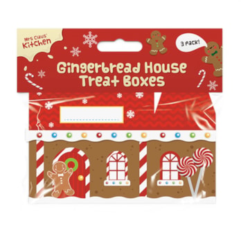 Wholesale Gingerbread House Treat Boxes 3pk | Wholesale Direct