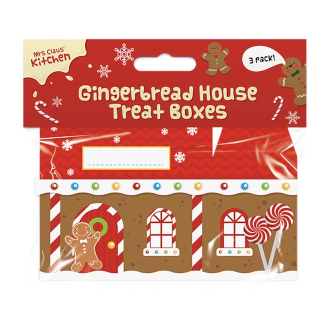 Wholesale Gingerbread House Treat Boxes 3pk | Wholesale Direct