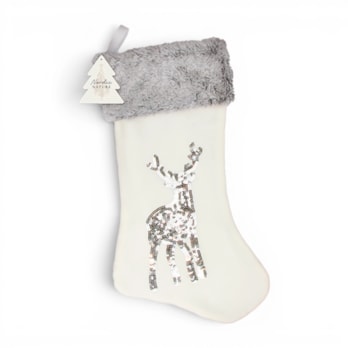Wholesale Sequin Reindeer Faux Fur Stocking 45cm x 23cm | Wholesale Direct Wholesale Sequin Reindeer Faux Fur Stocking 45cm x 23cm | Wholesale Direct