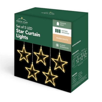 Wholesale 5 LED Battery Operated Star Curtain Lights | Wholesale Direct