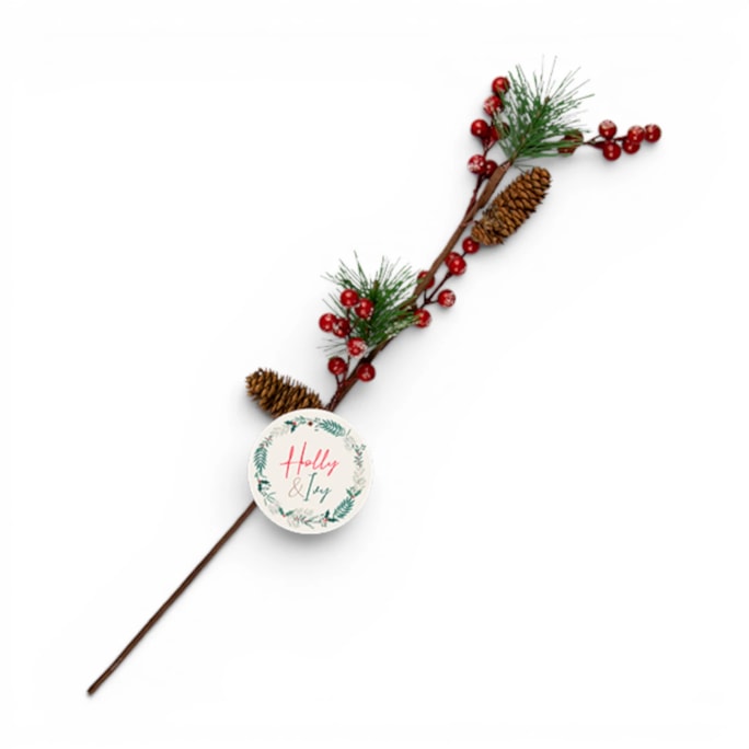 Wholesale Artificial Berry / Pine Cone Branch 58cm | Wholesale Direct Wholesale Artificial Berry / Pine Cone Branch 58cm | Wholesale Direct