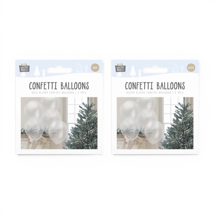 Wholesale Glitter Confetti Balloons 5pk | Wholesale Direct