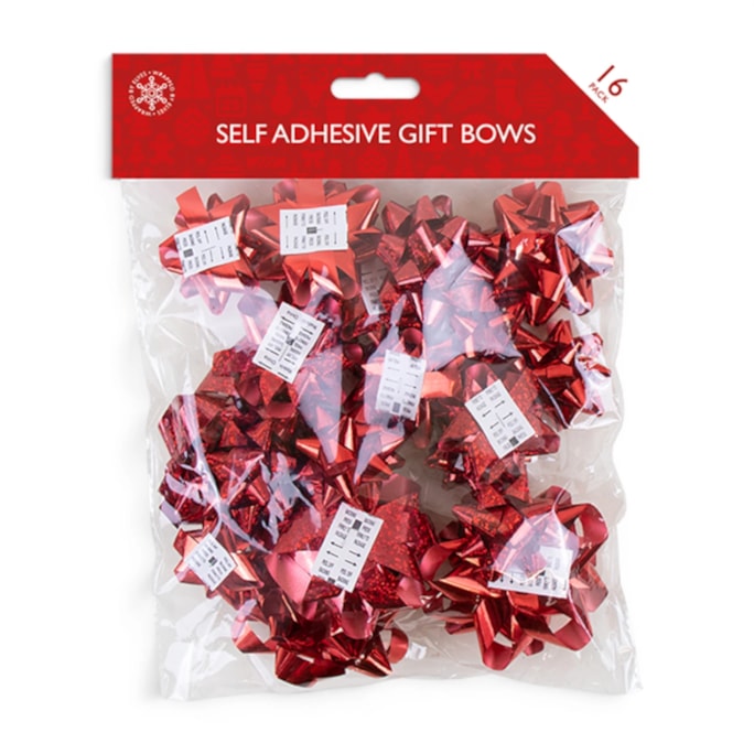 Wholesale Christmas Metallic Gift Bows 16pk | Wholesale Direct