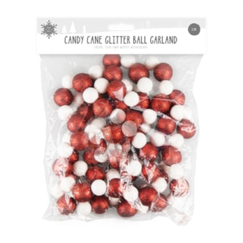 Wholesale Candy Cane Glitter Ball Garland 2.3M | Wholesale Direct Wholesale Candy Cane Glitter Ball Garland 2.3M | Wholesale Direct