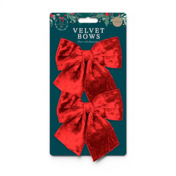 Wholesale Red Velvet Bows 15cm 2pk | Wholesale Direct