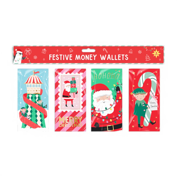 Wholesale Christmas Character Money Wallets - 4 Pack | Wholesale Direct