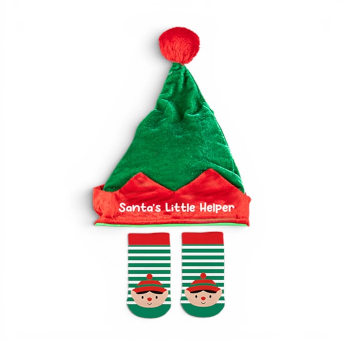 Wholesale Santa's Little Helper Hat & Sock Set | Wholesale Direct