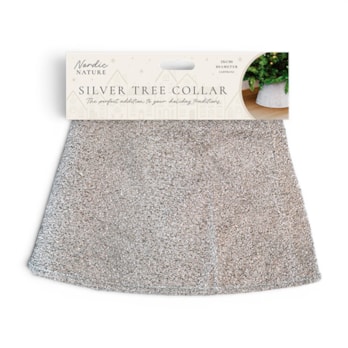 Wholesale Christmas Silver Glitter Tree Collar 56cm Dia | Wholesale Direct
