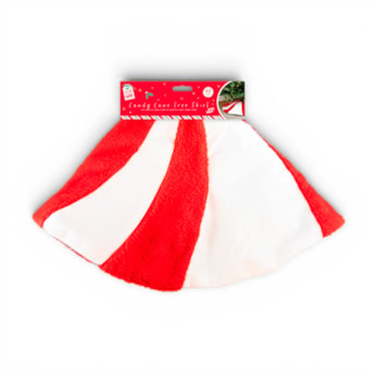 Wholesale Festive Faux Fur Candy Cane Tree Skirt | Wholesale Direct