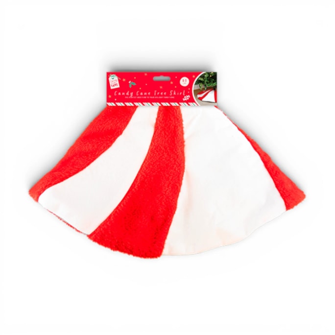 Wholesale Festive Faux Fur Candy Cane Tree Skirt | Wholesale Direct
