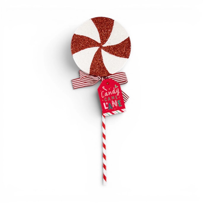 Wholesale Candy Stripe Glitter Lollipop Decoration 38cm | Wholesale Direct