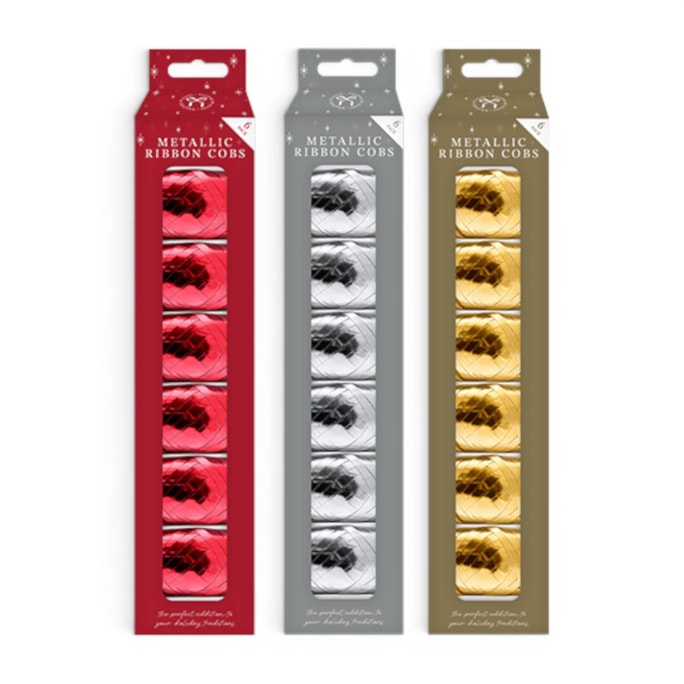Wholesale Metallic Ribbon Cobs 6pk | Wholesale Direct
