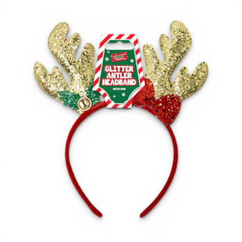 Wholesale Christmas Glitter Antler with Bow Headband | Wholesale Direct Wholesale Christmas Glitter Antler with Bow Headband | Wholesale Direct