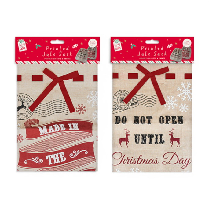 Wholesale Printed Jute Style Sack 50cm x 70cm | Wholesale Direct