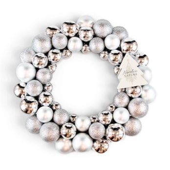 Wholesale Silver Bauble Wreath 35cm | Wholesale Direct Wholesale Silver Bauble Wreath 35cm | Wholesale Direct
