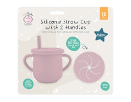 Wholesale Silicone 2 Handle Straw Cup With Snack Cup Lid Wholesale Silicone 2 Handle Straw Cup With Snack Cup Lid