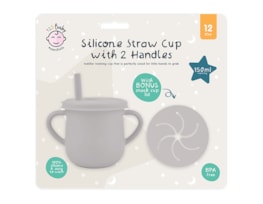Wholesale Silicone 2 Handle Straw Cup With Snack Cup Lid Wholesale Silicone 2 Handle Straw Cup With Snack Cup Lid