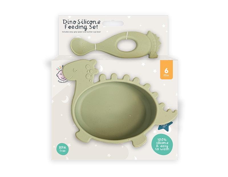 Wholesale Dino Silicone Feeding Set Wholesale Dino Silicone Feeding Set