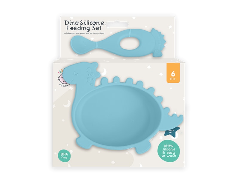 Wholesale Dino Silicone Feeding Set Wholesale Dino Silicone Feeding Set