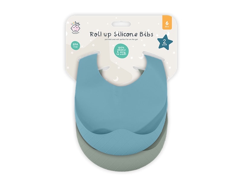 Wholesale Light Weight Silicone Bibs 2Pk Wholesale Light Weight Silicone Bibs 2Pk