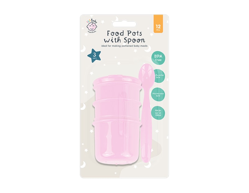 Wholesale Food Pots with Spoon 110ML 3 Pack Wholesale Food Pots with Spoon 110ML 3 Pack