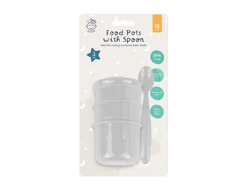 Wholesale Food Pots with Spoon 110ML 3 Pack Wholesale Food Pots with Spoon 110ML 3 Pack