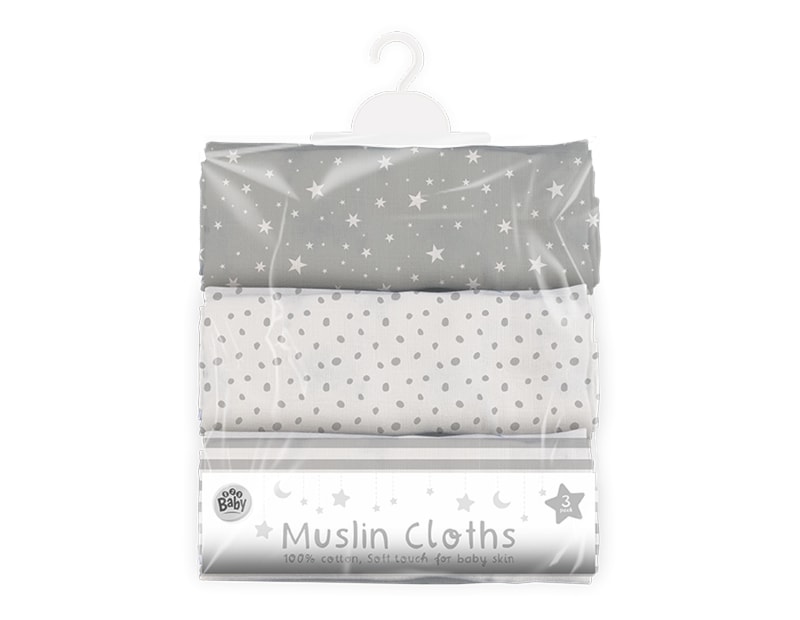 Wholesale Muslin Cloths 3pk Wholesale Muslin Cloths 3pk