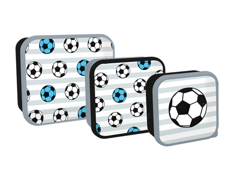 Wholesale Boys Printed Food Boxes 3pk Wholesale Boys Football Printed Food Boxes 3pk