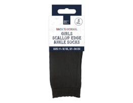 Wholesale Girls Scallop Edge Ankle Socks 5pk 4 Asstd Sizes