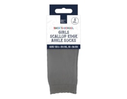 Wholesale Girls Scallop Edge Ankle Socks 5pk 4 Asstd Sizes