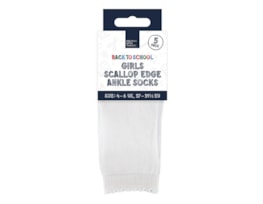 Wholesale Girls Scallop Edge Ankle Socks 5pk 4 Asstd Sizes