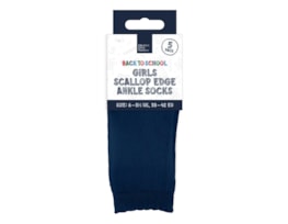 Wholesale Girls Scallop Edge Ankle Socks 5pk 4 Asstd Sizes