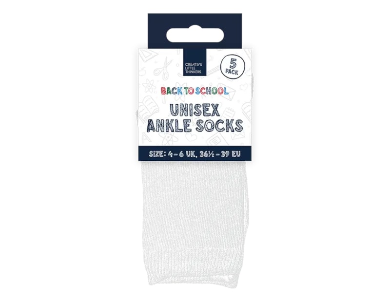 Wholesale Unisex Ankle Socks 5pk 4 Asstd Sizes Wholesale Unisex Ankle Socks 5pk 4 Asstd Sizes