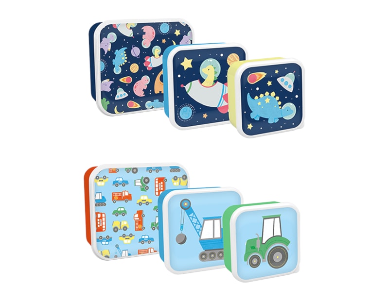 Wholesale Boys Printed Food Boxes 3pk Wholesale Boys Printed Food Boxes 3pk