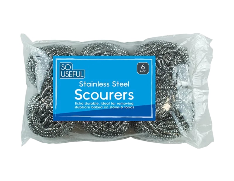 Wholesale Stainless Steel Scourers 6pk CDU