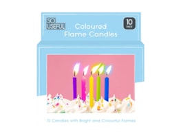 Wholesale Coloured Flame Party Candles 10pk CDU Wholesale Coloured Flame Party Candles 10pk CDU