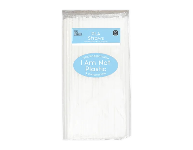 Wholesale Biodegradable Plastic Straws 80pk CDU Wholesale Biodegradable Plastic Straws 80pk CDU