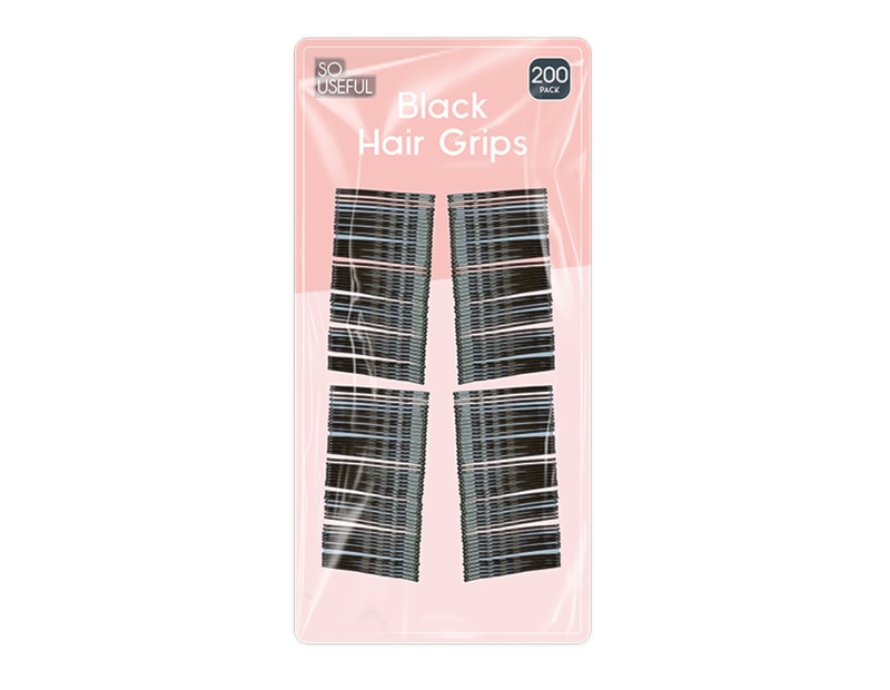 Wholesale Black Hair Grips 200pk CDU Wholesale Black Hair Grips 200pk CDU