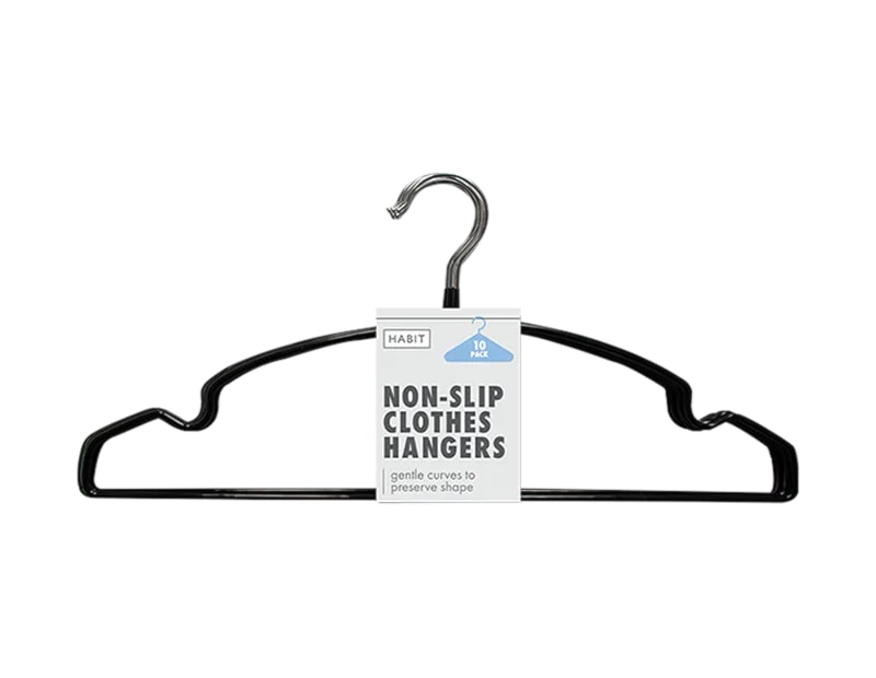 Wholesale Non Slip Plastic Coated Hangers 10pk